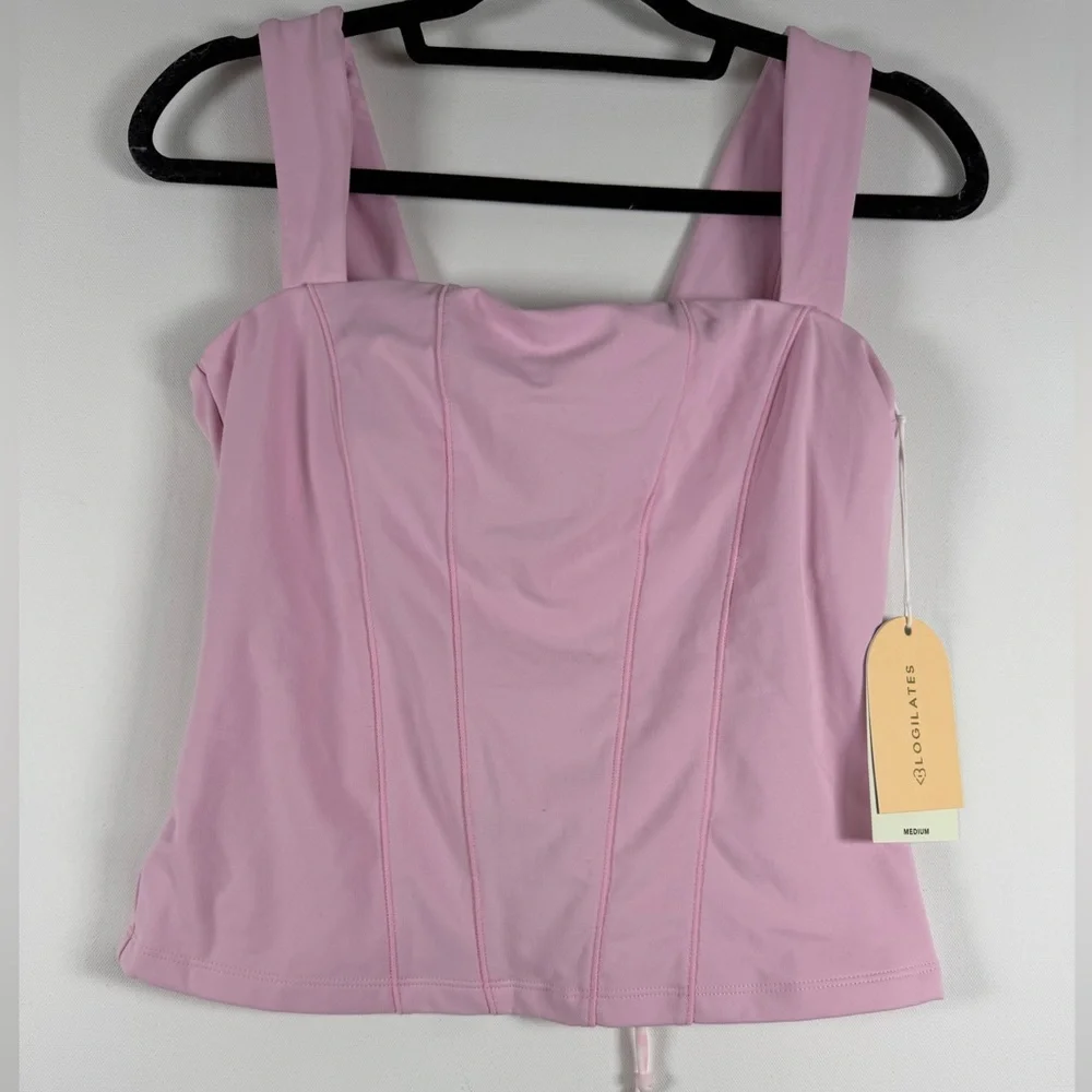 Blogilates Women's Tiny Bows Corset Tank Top - Pink M - Picture 9 of 14
